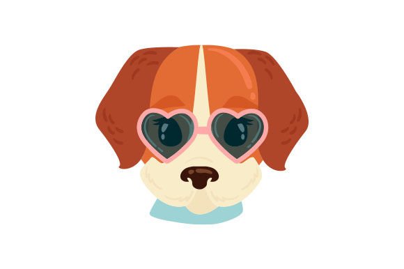 Download Beagle Dog Wearing Heart Shaped Sunglasses - Beagle dog Collection