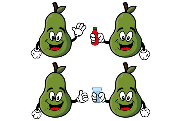 Download Smiling Avocado Cartoon Mascot Character - Cartoon Collection