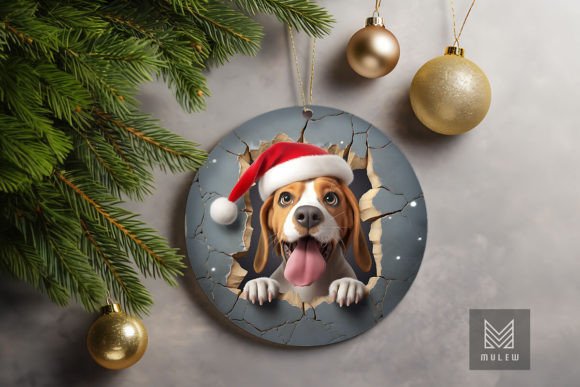 Download 3D Beagle Dog Xmas Ornament - Beagle dog Collection