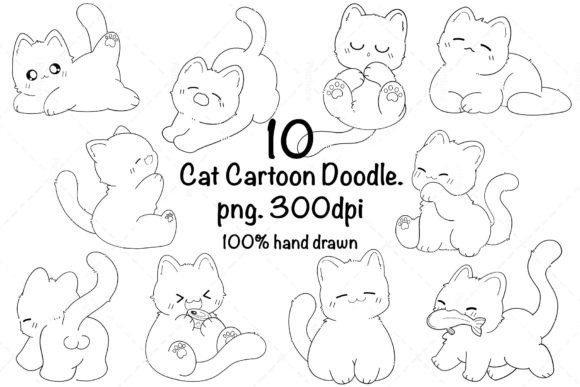 Download Cat Cartoon. Hand Drawn - Cartoon Collection