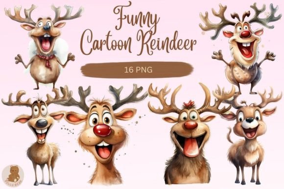 Download Funny Cartoon Reindeer Clipart - Cartoon Collection