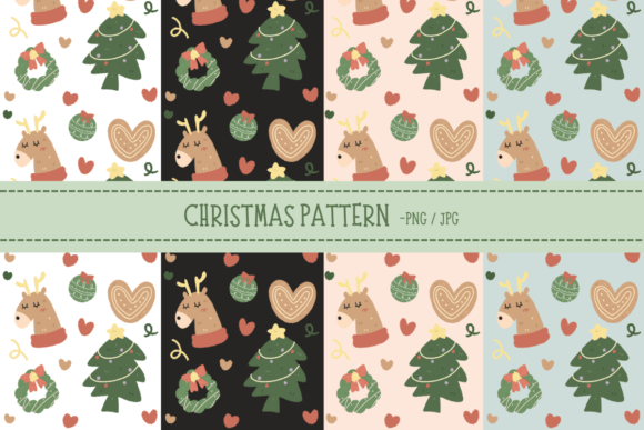Download Cute Deer Cartoon Christmas Pattern - Cartoon Collection