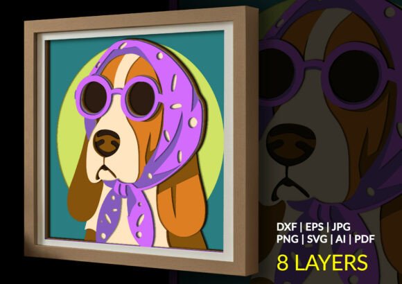 Download Retro Beagle Dog Sunglasses Shadow Box - Beagle dog Collection