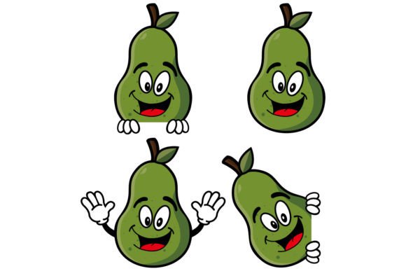 Download Smiling Avocado Cartoon Mascot Character - Cartoon Collection